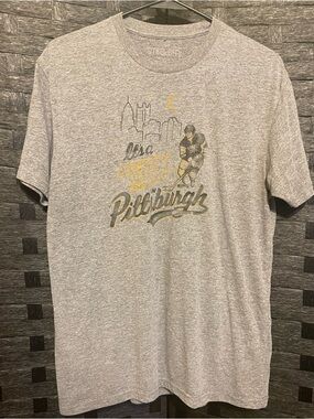 VTG Pittsburgh Penguins Logo Steel City NHL Men's Gray Short Sleeve T-Shirt